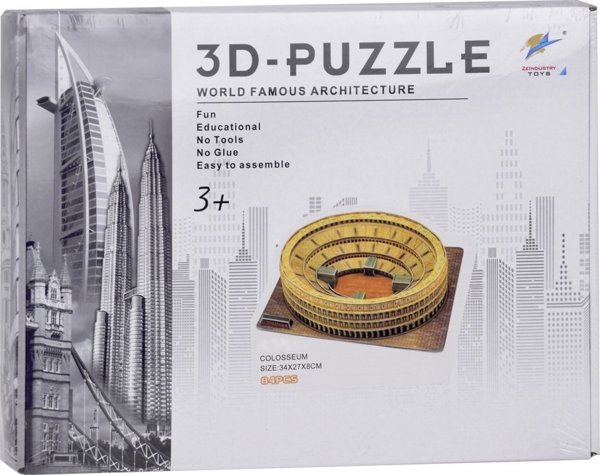 Jokomisiada Παζλ 3D Ρωμαϊκό Κολοσσαίο 84-κομμάτια Χωρικό Παζλ ZA5401