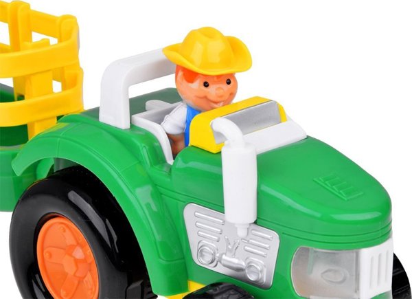 Jokomisiada Τρακτέρ με τρέιλερ Farmer και ζωάκια ήχος + φως ZA5390