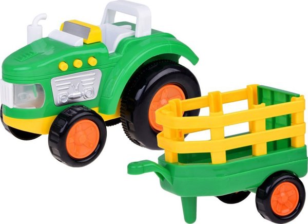 Jokomisiada Τρακτέρ με τρέιλερ Farmer και ζωάκια ήχος + φως ZA5390