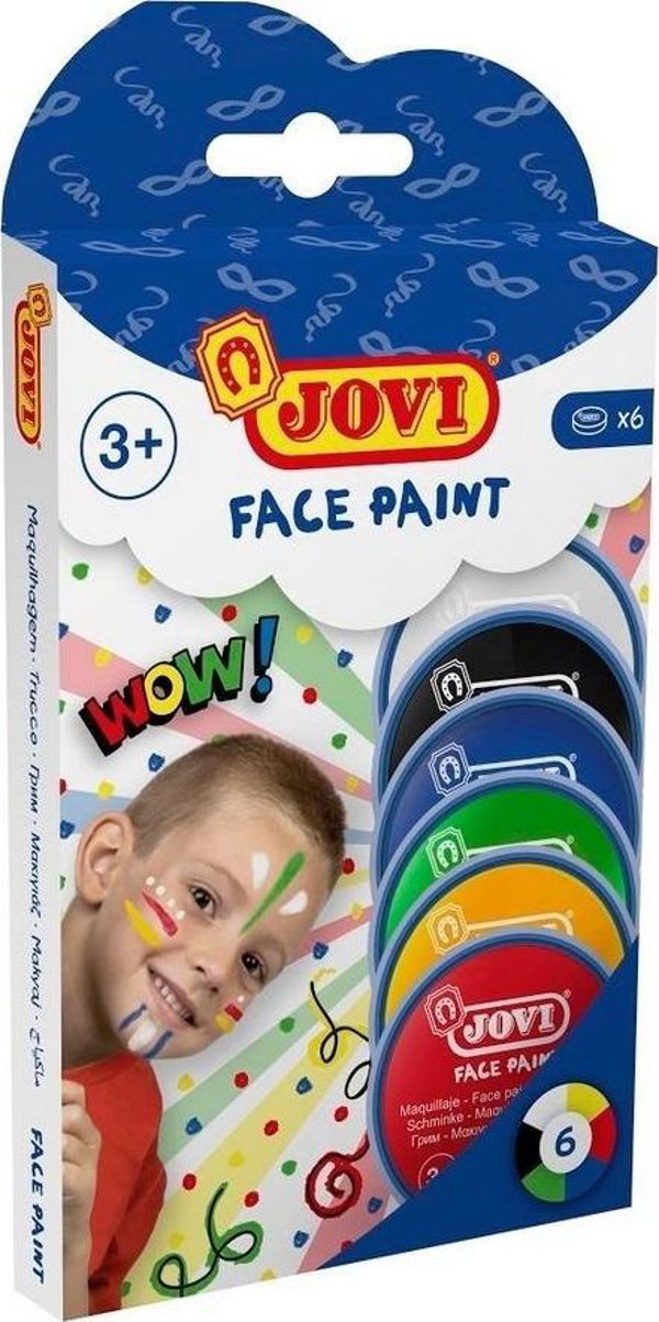 Jovi Χρώματα Προσώπου σε Κρέμα, Υποαλλεργικά, 6 Τεμάχια x 8ml, Για Παιδιά 3+ Ετών