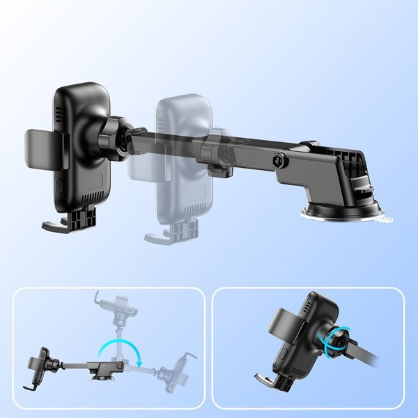 Joyroom Joyroom βάση αυτοκινήτου με ασύρματο φορτιστή 15W για ταμπλό μαύρο (JR-ZS245)