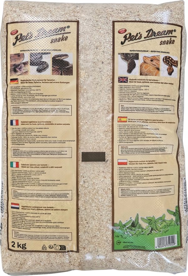 Jrs Pets Dream Snake Υπόστρωμα για Φίδια, Φυσικό Υλικό Υψηλής Απορροφητικότητας, 2kg