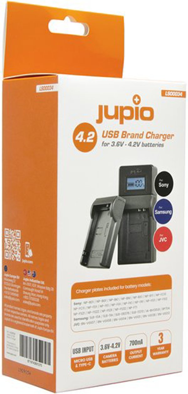 Φορτιστής USB Jupio, JVC / Samsung / Sony 3.6V-4.2V