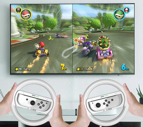 2x Τιμόνι + Βάση 2 σε 1 για Nintendo Switch OLED και Nintendo Switch