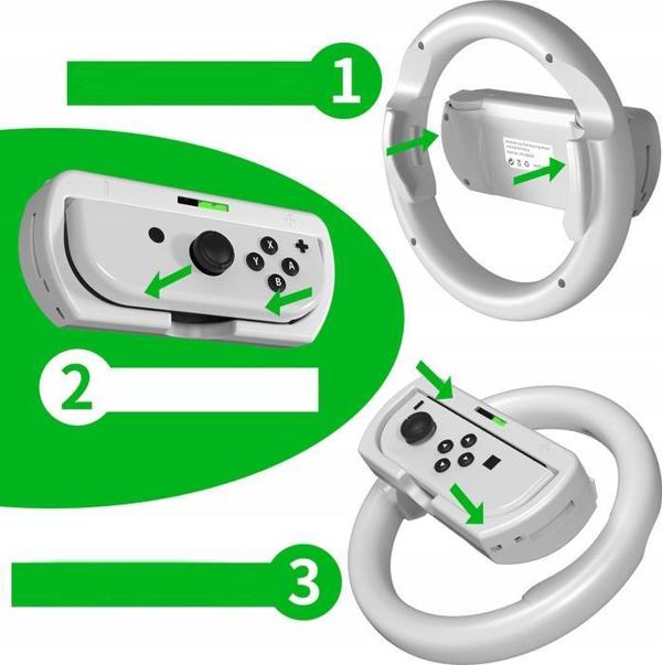 2x Τιμόνι + Βάση 2 σε 1 για Nintendo Switch OLED και Nintendo Switch