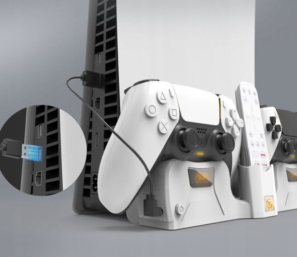 JYS Wall Mount + Pad Charger 2in1 για Sony PlayStation PS 5 / PS5 (PS5181) 13146502 5904647818255