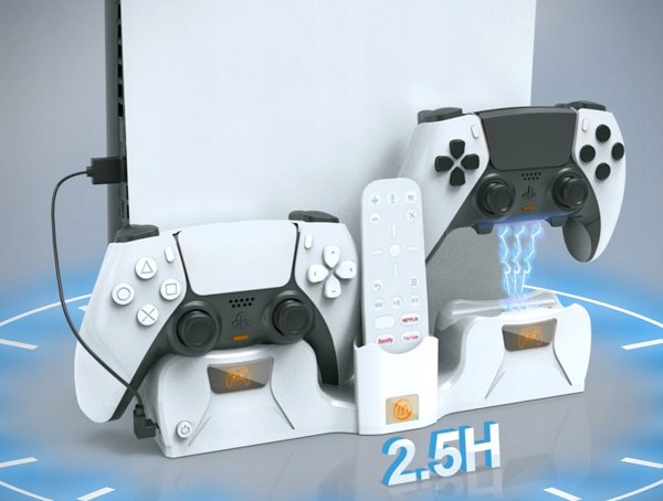 JYS Wall Mount + Pad Charger 2in1 για Sony PlayStation PS 5 / PS5 (PS5181) 13146502 5904647818255