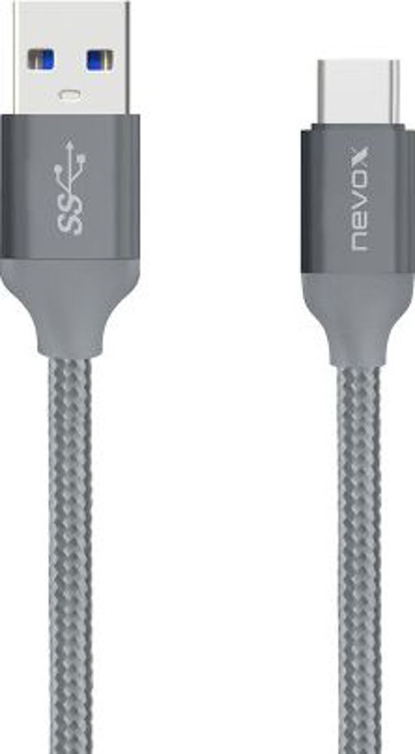 Καλώδιο USB Nevox USB-A - USB-C 2 m Γκρι (1480)