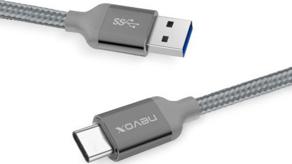 Καλώδιο USB Nevox USB-A - USB-C 2 m Γκρι (1480)