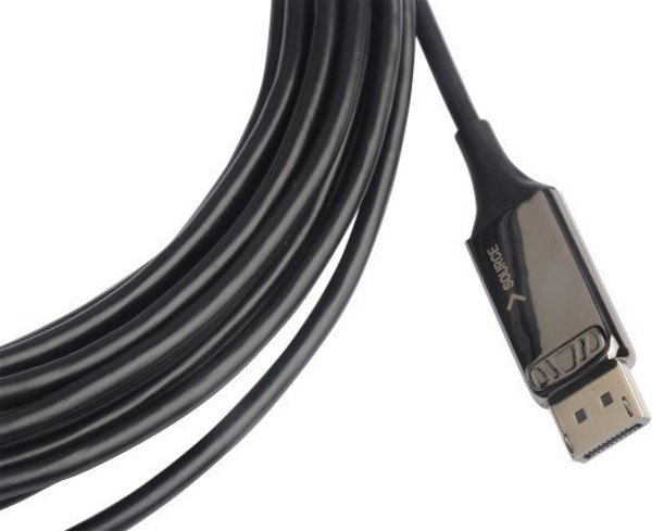 Καλώδιο Techly TECHLY DisplayPort AOC Καλώδιο σύνδεσης 8K Οπτική ίνα DisplayPort Καλώδιο 20m μαύρο Ανθεκτικό σε ηλεκτρομαγνητικές παρεμβολές