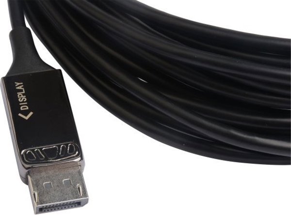 Καλώδιο Techly TECHLY DisplayPort AOC Καλώδιο σύνδεσης 8K Οπτική ίνα DisplayPort Καλώδιο 20m μαύρο Ανθεκτικό σε ηλεκτρομαγνητικές παρεμβολές