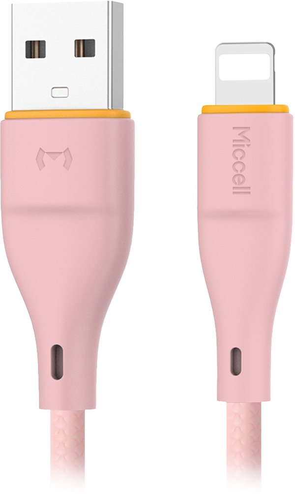 Καλώδιο USB-A - Lightning Miccell VQ-D06, 2,4A, 1μ., ροζ