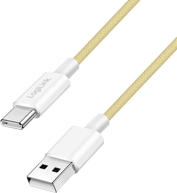Καλώδιο LogiLink USB-A - USB-C 0.5m με νάιλον πλέξη κίτρινο
