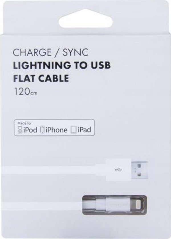 Kabel USB Avacom AVACOM MFI-120W USB CABLE - LIGHTNING, MFI CERTIFICATION, 120CM, Baltas