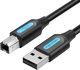 Καλώδιο USB Vention Καλώδιο USB 2.0 αρσενικό σε USB-B αρσενικό με φερρίτη Vention COQBL 10m μαύρο PVC