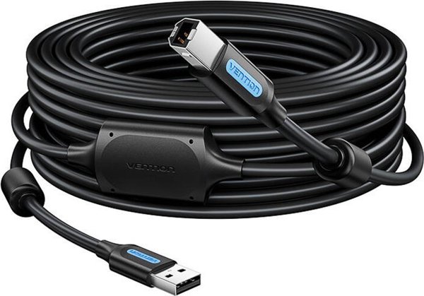 Καλώδιο USB Vention Καλώδιο USB 2.0 αρσενικό σε USB-B αρσενικό με φερρίτη Vention COQBL 10m μαύρο PVC