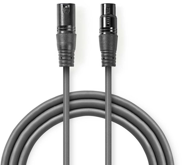 Kabelis Nedis XLR M - XLR F 0.5m 5412810295920 COTH15012GY05 (5412810295920)