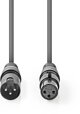 Kabelis Nedis XLR M - XLR F 0.5m 5412810295920 COTH15012GY05 (5412810295920)