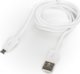 Καλώδιο USB Platinet USB-A - microUSB 1 m Λευκό (PUC1MBW)