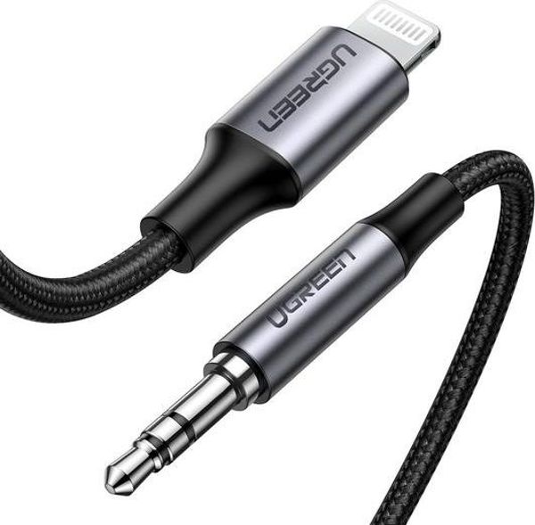 Ugreen Καλώδιο Lightning σε Jack 3.5mm 1m για iPhone - Apple MFi Πιστοποιημένο - Γκρι
