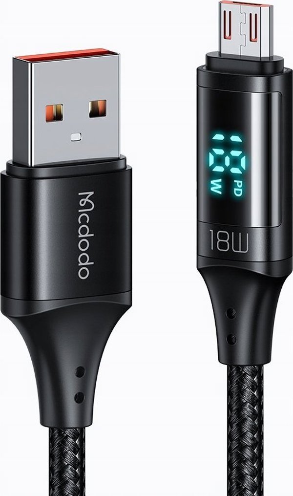 Kabel USB Mcdodo USB-C - microUSB 1.2 m Czarny (MDD38)