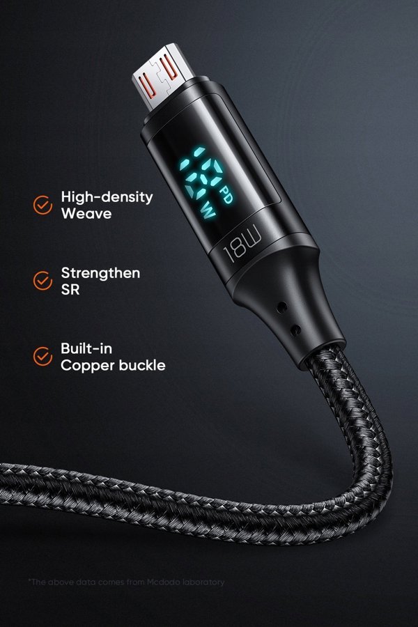 Kabel USB Mcdodo USB-C - microUSB 1.2 m Czarny (MDD38)