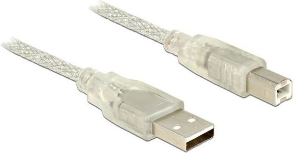 Καλώδιο USB Delock USB-A - USB-B 2 m Διαφανές (83894)