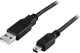 Καλώδιο USB Deltaco USB-A - miniUSB 1 m Μαύρο (USB-24S)
