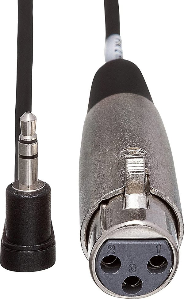 Καλώδιο Hosa Jack 3.5mm - XLR 0.3m ασημί (XVM-101F)