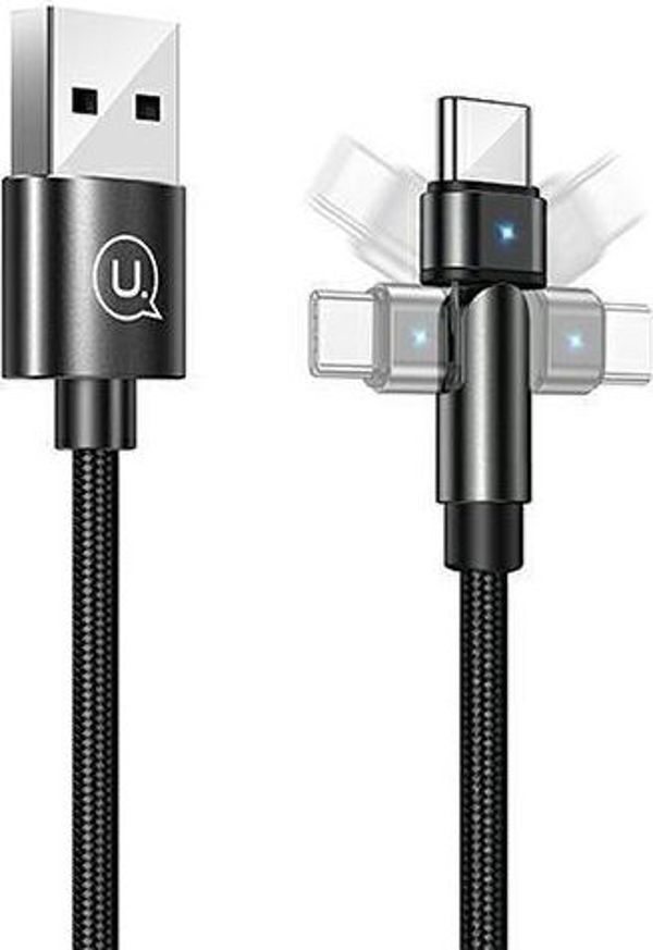 Καλώδιο USB Usams USB-A - USB-C 1 m Μαύρο (US-SJ477)