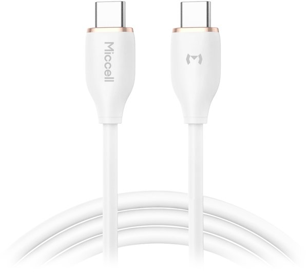 Καλώδιο USB-C σε USB-C Miccell VQ-D09, 60W, 1,5m, λευκό