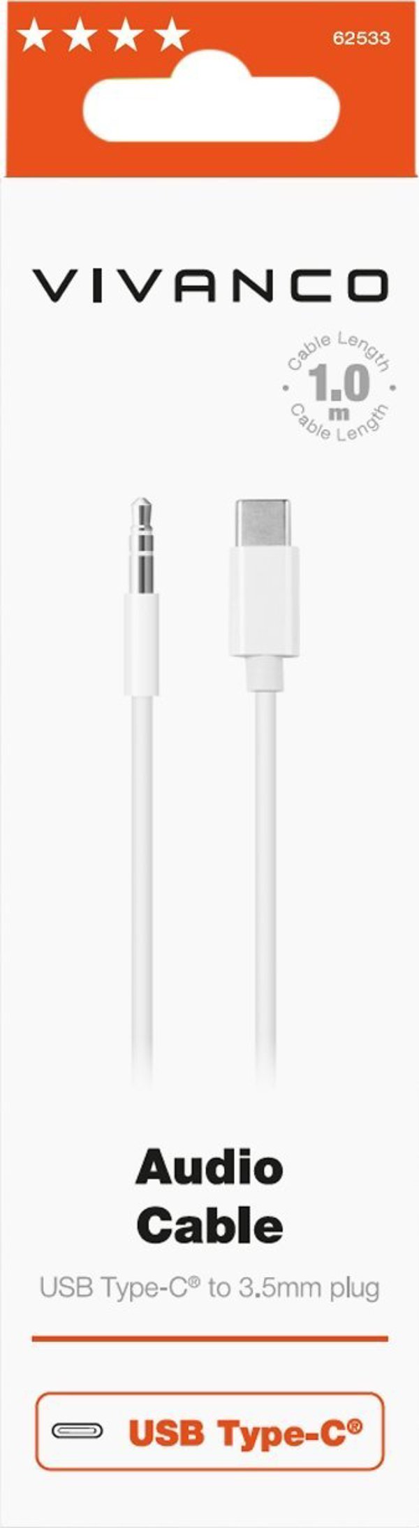Καλώδιο USB Vivanco Vivanco καλώδιο USB-C - 3,5mm 1m (62533)