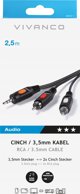 Καλώδιο Vivanco Vivanco καλώδιο 3,5mm - 2xRCA 2.5m (46031)