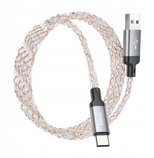Kabel USB A do USB C Hoco 3A 1 m U112 szary