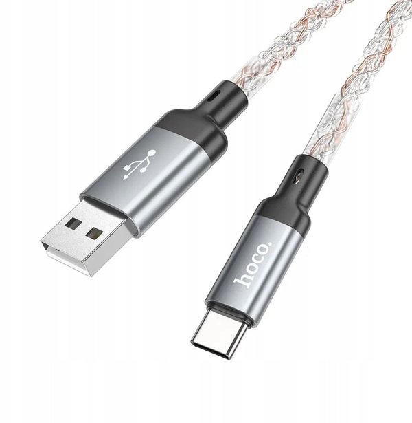 Kabel USB A do USB C Hoco 3A 1 m U112 szary