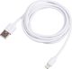 Καλώδιο USB Akyga USB-A - Lightning 1.8 m Λευκό (AK-USB-31)
