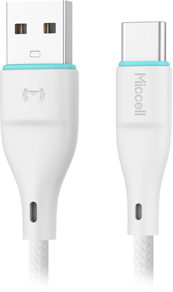 Καλώδιο USB-A - USB-C Miccell VQ-D06, 2,4A, 1μ, Λευκό