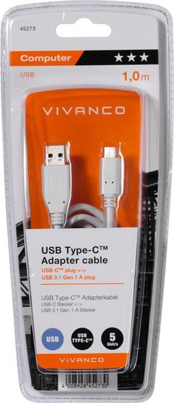 Καλώδιο USB Vivanco Vivanco καλώδιο USB-C - USB 3.0 1μ (45273)