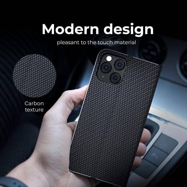 Kabura Forcell LUNA Book Carbon για SAMSUNG A13 4G μαύρο