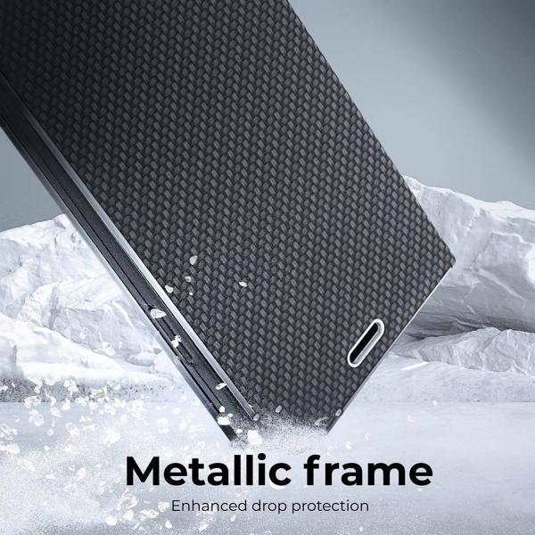 Kabura Forcell LUNA Book Carbon για SAMSUNG A13 4G μαύρο
