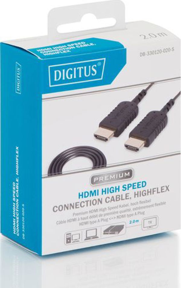 Καλώδιο Digitus HDMI - HDMI 2m μαύρο (DB-330120-020-S)