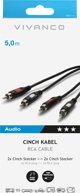 Καλώδιο Vivanco Vivanco καλώδιο 2xRCA - 2xRCA 5m (46014)