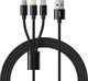 Καλώδιο USB Veger VEGER καλώδιο 3 σε 1 USB A σε Lightning / Τύπος C / Micro USB 2A 12W V303 1,2 m μαύρο