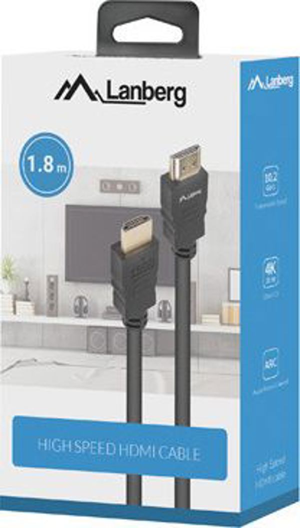 Καλώδιο Lanberg HDMI - HDMI 1.8m μαύρο (CA-HDMI-15CC-0018-BK)
