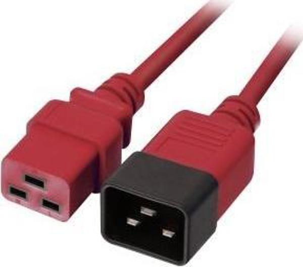 Lindy Καλώδιο Τροφοδοσίας 30123, Προέκταση IEC C19 σε IEC C20, 16A, 250V, Κόκκινο, 1m