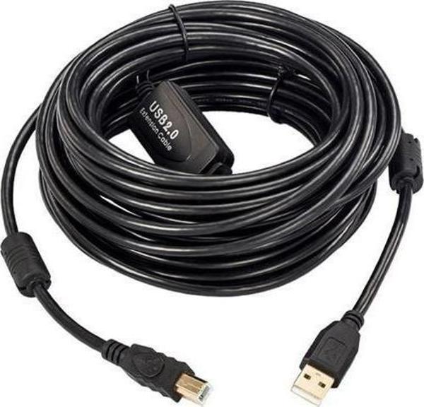 Καλώδιο USB MicroConnect USB-A σε USB-B 2.0, 5m, Μαύρο (USBAB5B-ACTIVE)