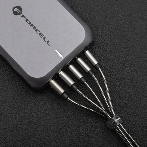 Καλώδιο Forcell F-Energy USB-A σε Lightning 2.4A 12W Μεταλλικό 2m - Ασημί