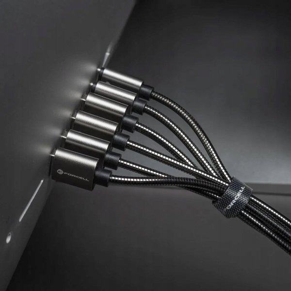 Καλώδιο Forcell F-Energy USB-A σε Lightning 2.4A 12W Μεταλλικό 2m - Ασημί