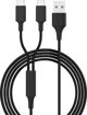 Smrter Hydra Duo Καλώδιο Φόρτισης USB-A σε 2x USB-C 1.2m Μαύρο