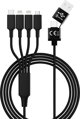 Smrter Καλώδιο Φόρτισης USB-A σε USB-C, microUSB & 2x Lightning, 1.2m, Μαύρο